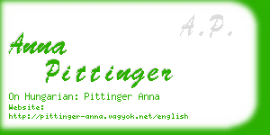 anna pittinger business card